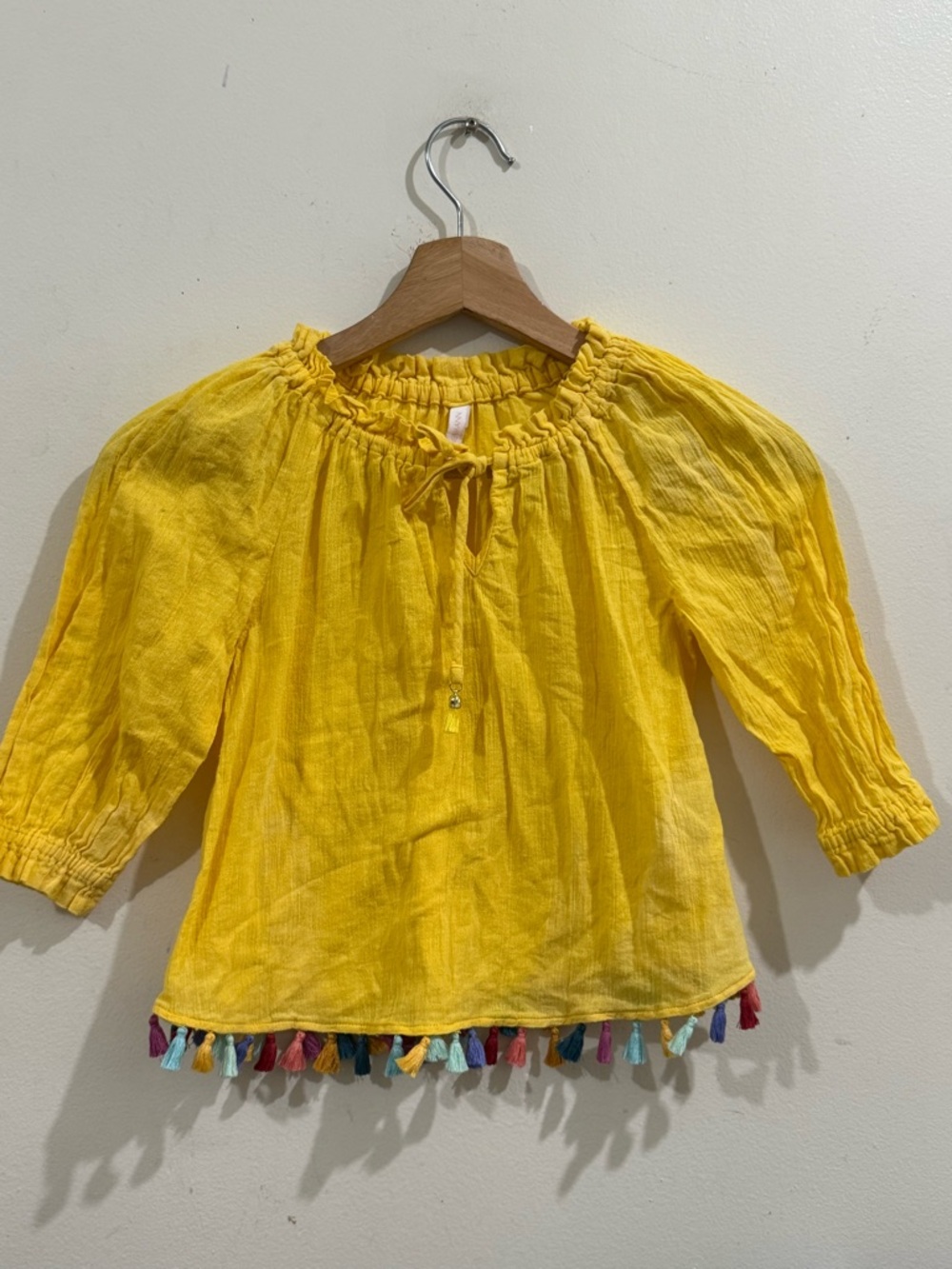 Zimmermann Yellow Tassel-Trim Girls Blouse